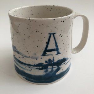 Anthropologie Quality Stoneware Monogram Mug